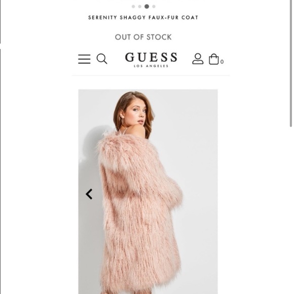 Guess pink fur shaggy coat - Picture 2 of 5